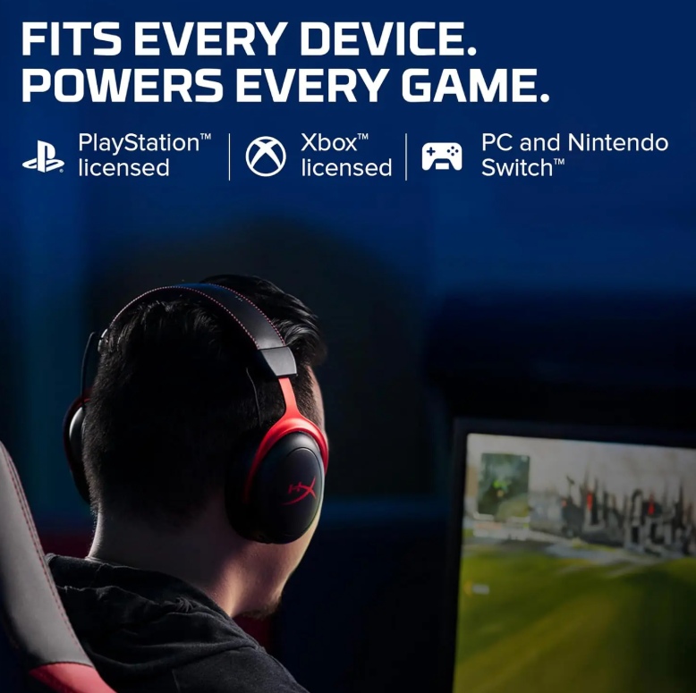 HyperX Cloud II – Gaming Headset, 7.1 Surround Sound, Memory Foam Ear Pads, Durable Aluminum Frame, Detachable Microphone, Works with PC, PS5, PS4, Xbox Series X|S, Xbox One | Red