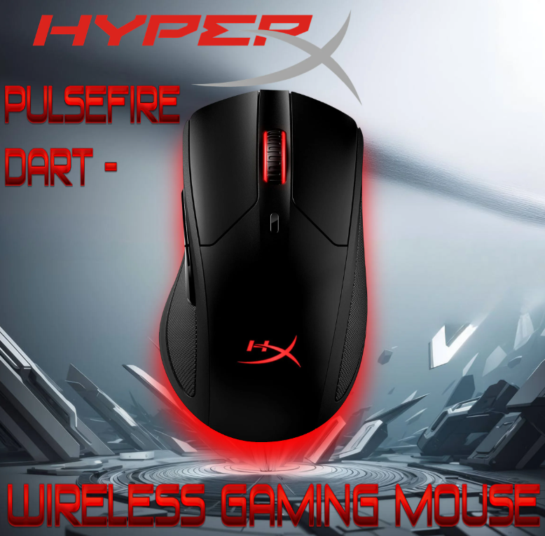 HyperX Pulsefire Dart – Wireless RGB Gaming Mouse With Pixart 3389 Sensor, 16000 DPI, 2.4GHz RF Connection, Software-Controlled Customization, 6 Programmable Buttons, Qi-Charging Battery up to 50 hours, Omron Switches